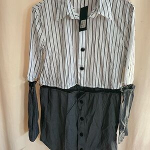 Carmar Long Sleeve Black and White Dress